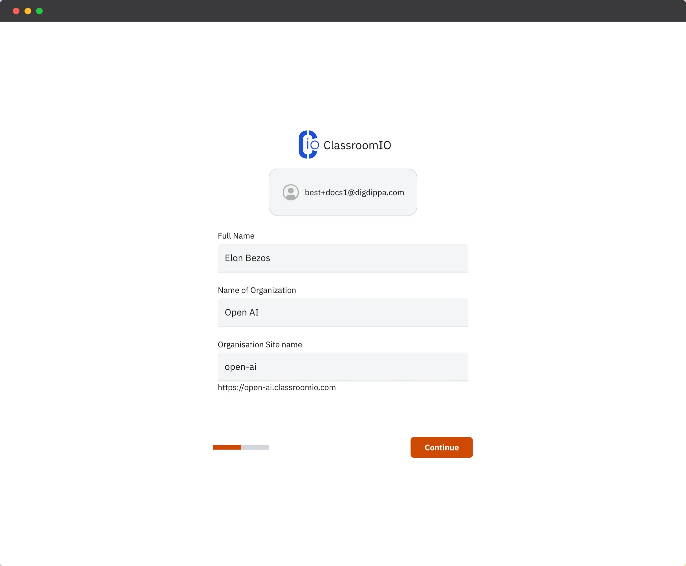 Dashboard onboarding page 1